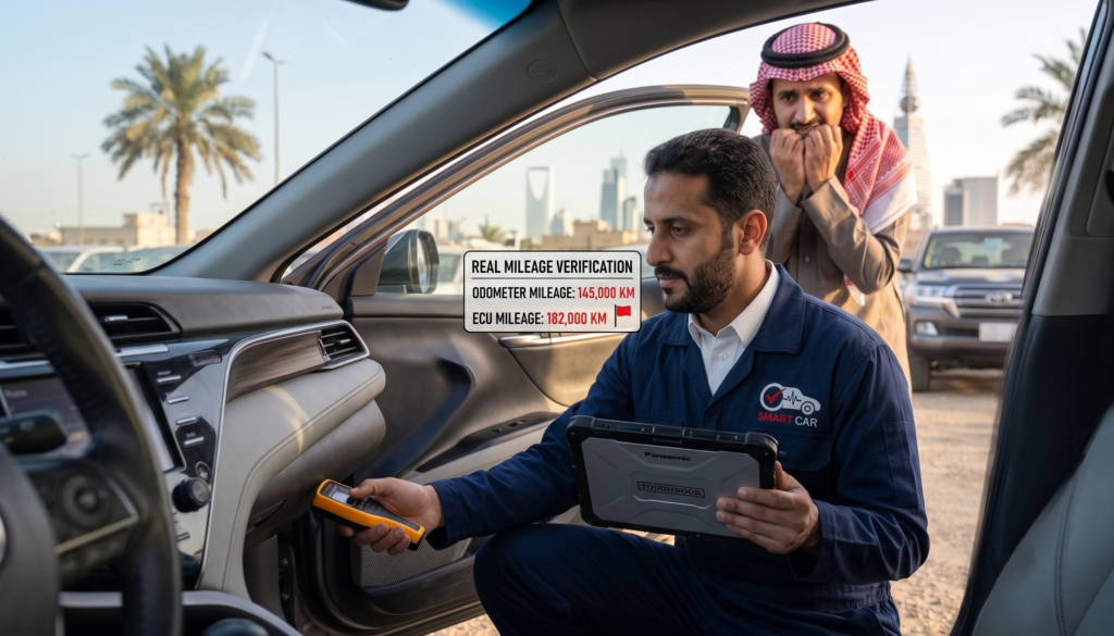 كشف تلاعب عداد وممشى السيارة المستعملة الحقيقي مع سمارت كار